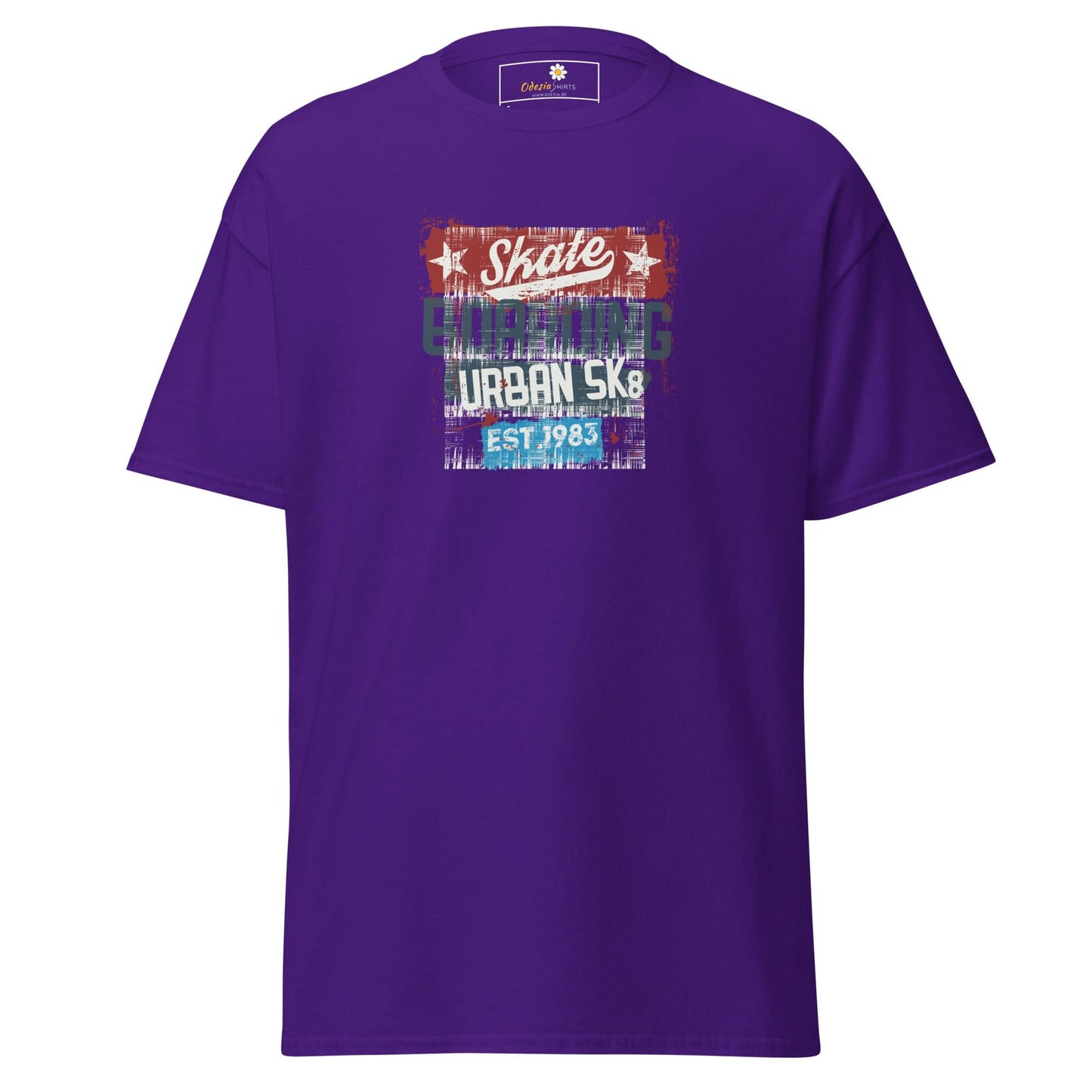 Unisex classic t-shirt - URBAN SKATE - REGULAR - Purple / S