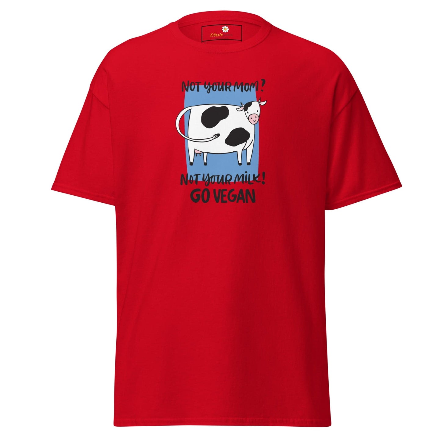 Unisex classic t-shirt - VEGAN FUN NOT YOUR MOM NOT YOUR MILK - REGULAR - Red / S