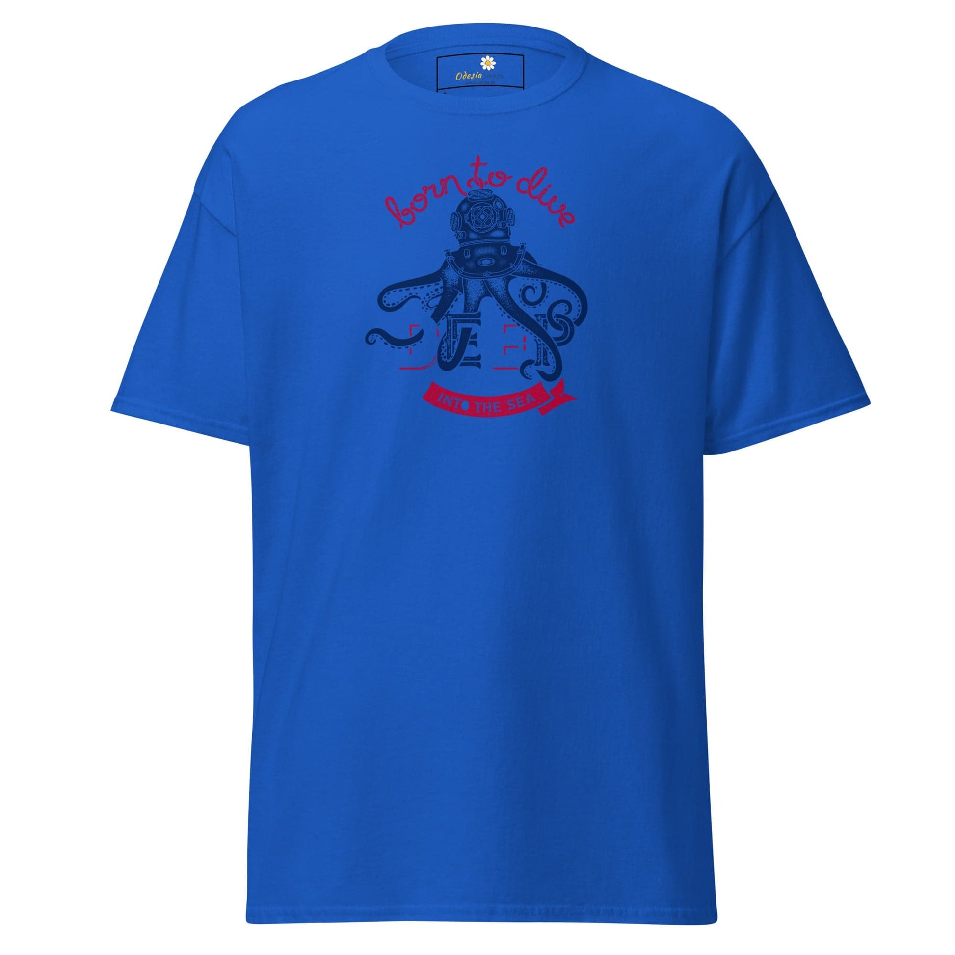Unisex classic t-shirt - SPORT BORN TO DIVE - REGULAR - Royal / S