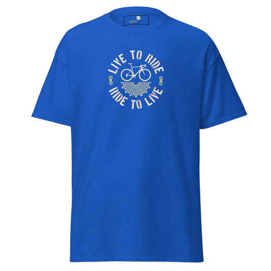 Unisex classic t-shirt - SPORT BICYCLE RIDE TO LIVE - REGULAR - Royal / S