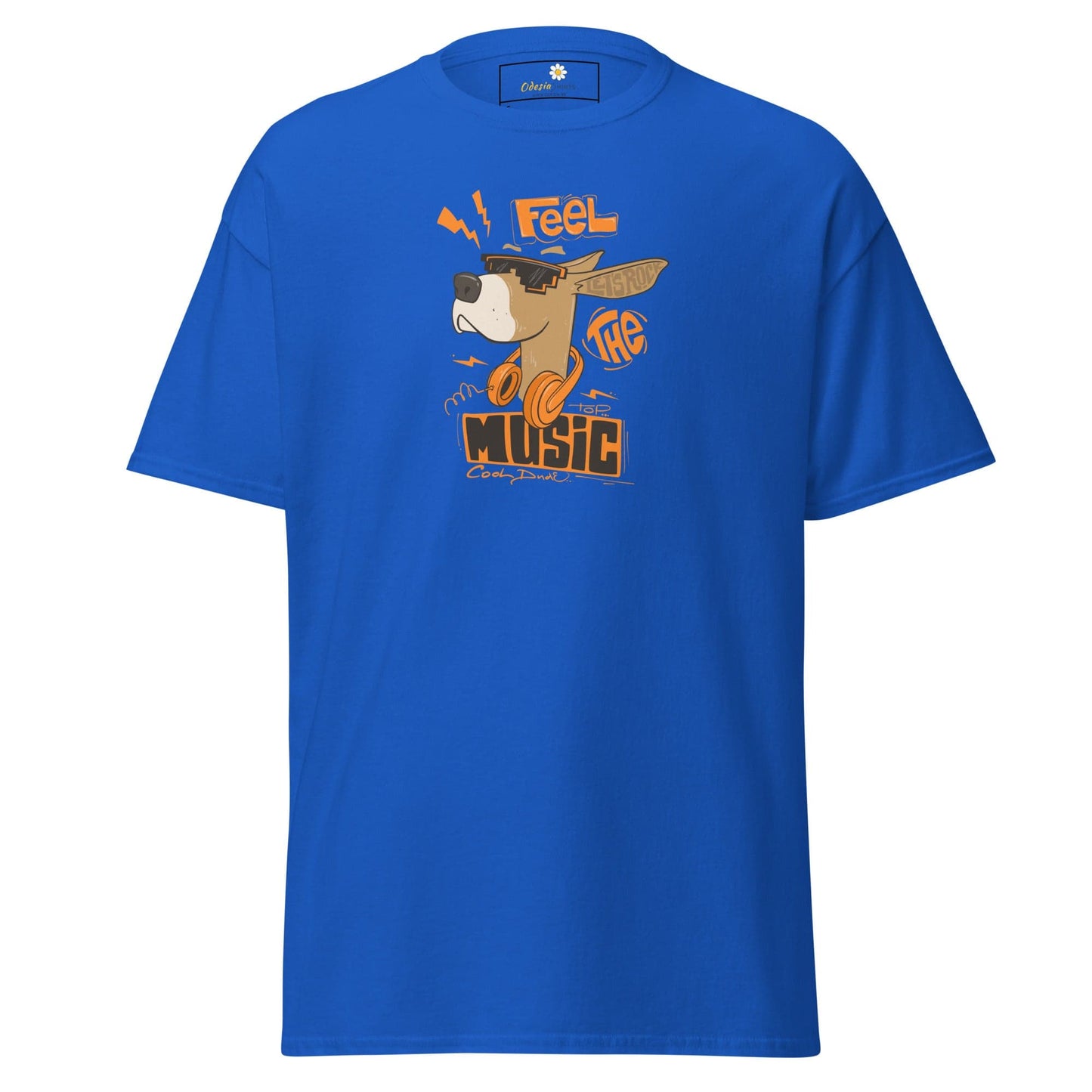 Unisex classic t-shirt - MUSIC FEEL THE MUSIC - REGULAR - Royal / S