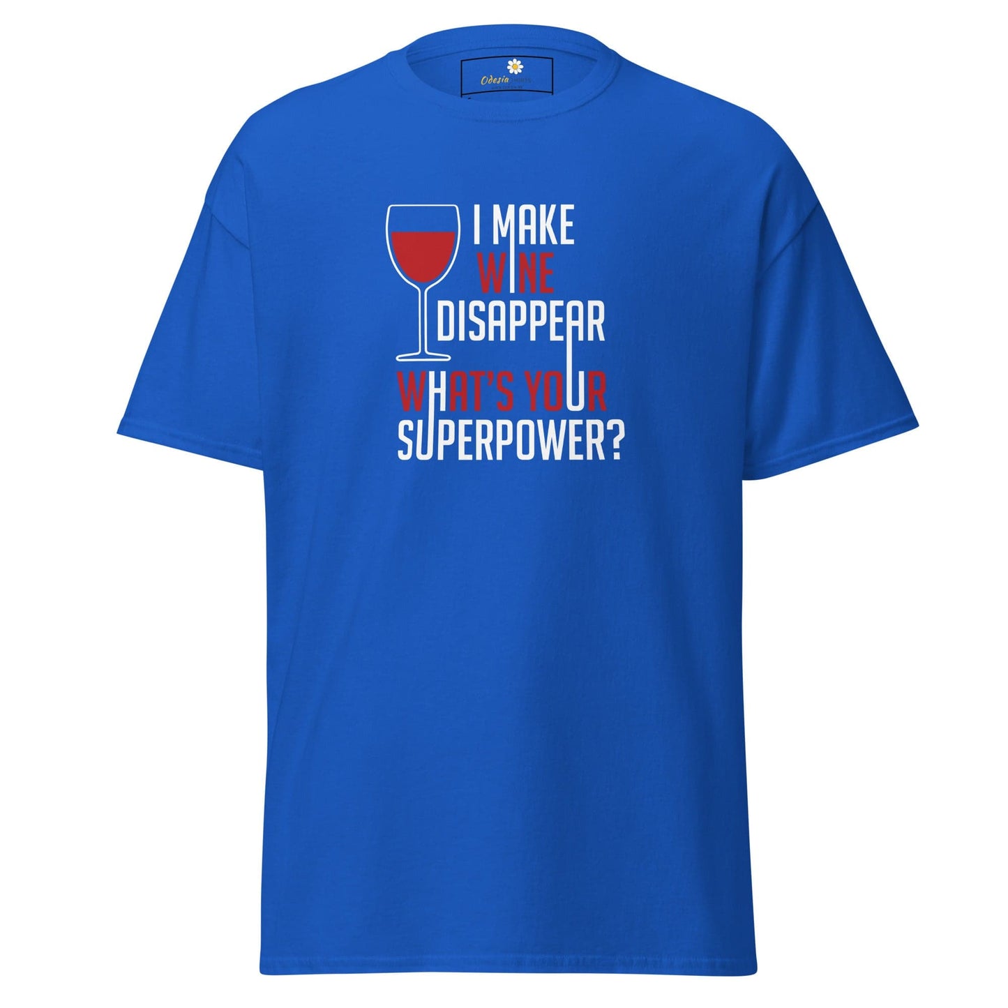 Unisex classic t-shirt - FUN WINE DISSAPEAR - REGULAR - Royal / S