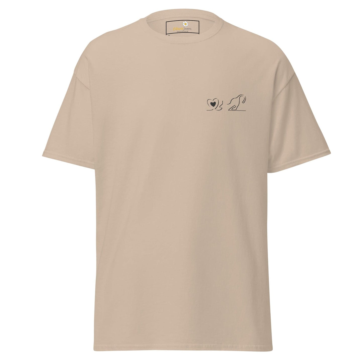 Unisex classic tee - ANIMALS LOVE CAT POCKET - REGULAR - Sand / S
