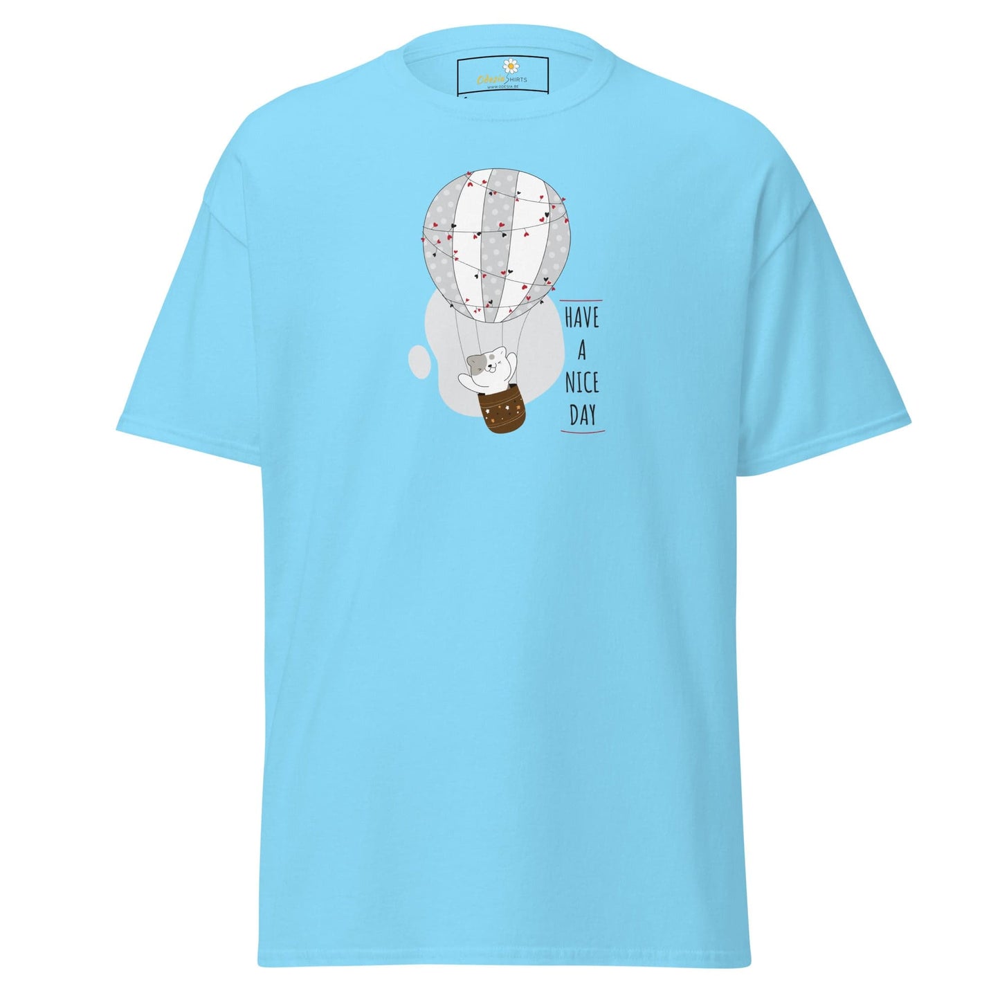 Unisex classic tee - ANIMALS CAT LUFTBALLON - REGULAR - Sky / S