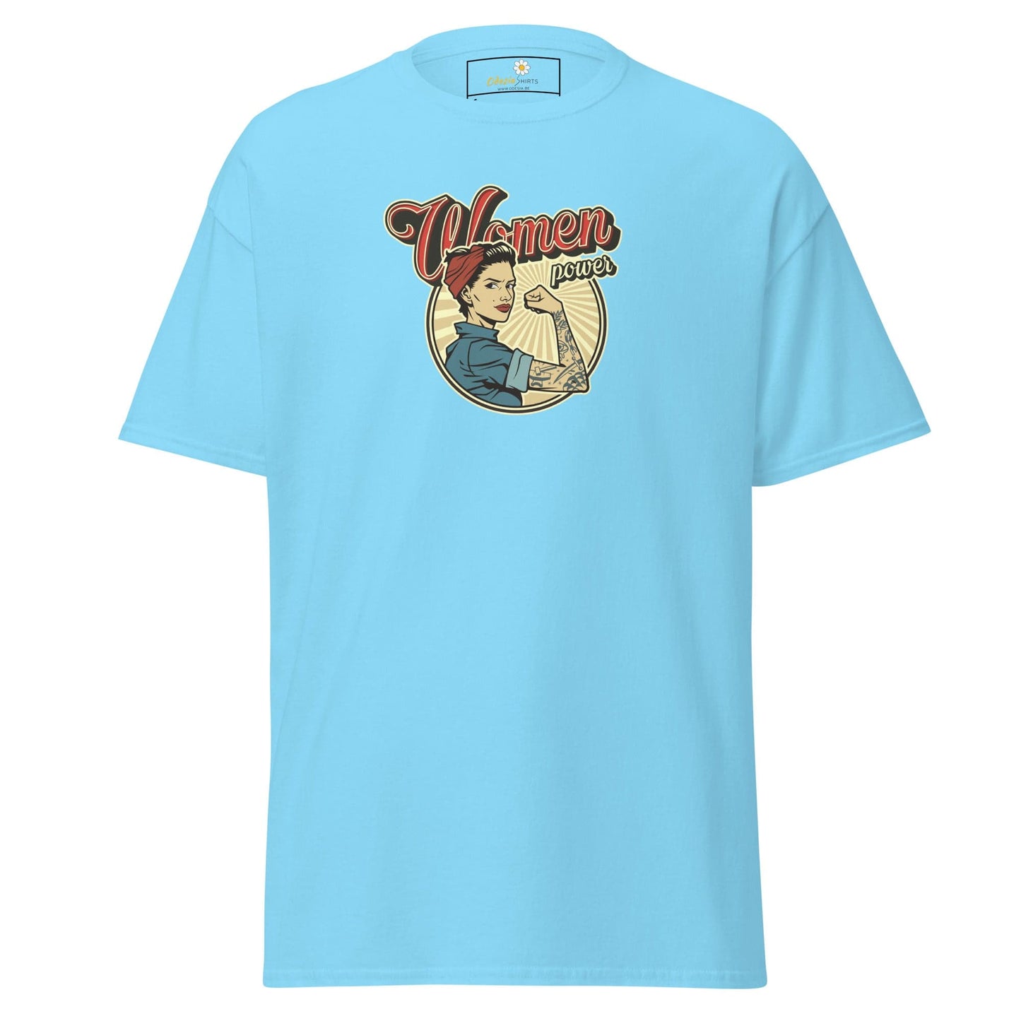 Unisex classic t-shirt - VINTAGE WOMEN POWER - REGULAR - Sky / S