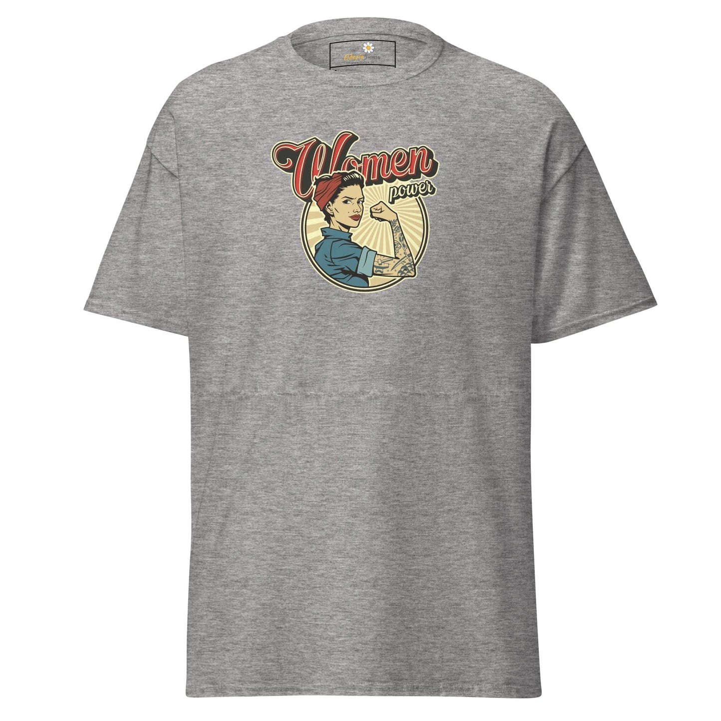 Unisex classic t-shirt - VINTAGE WOMEN POWER - REGULAR - Sport Grey / S