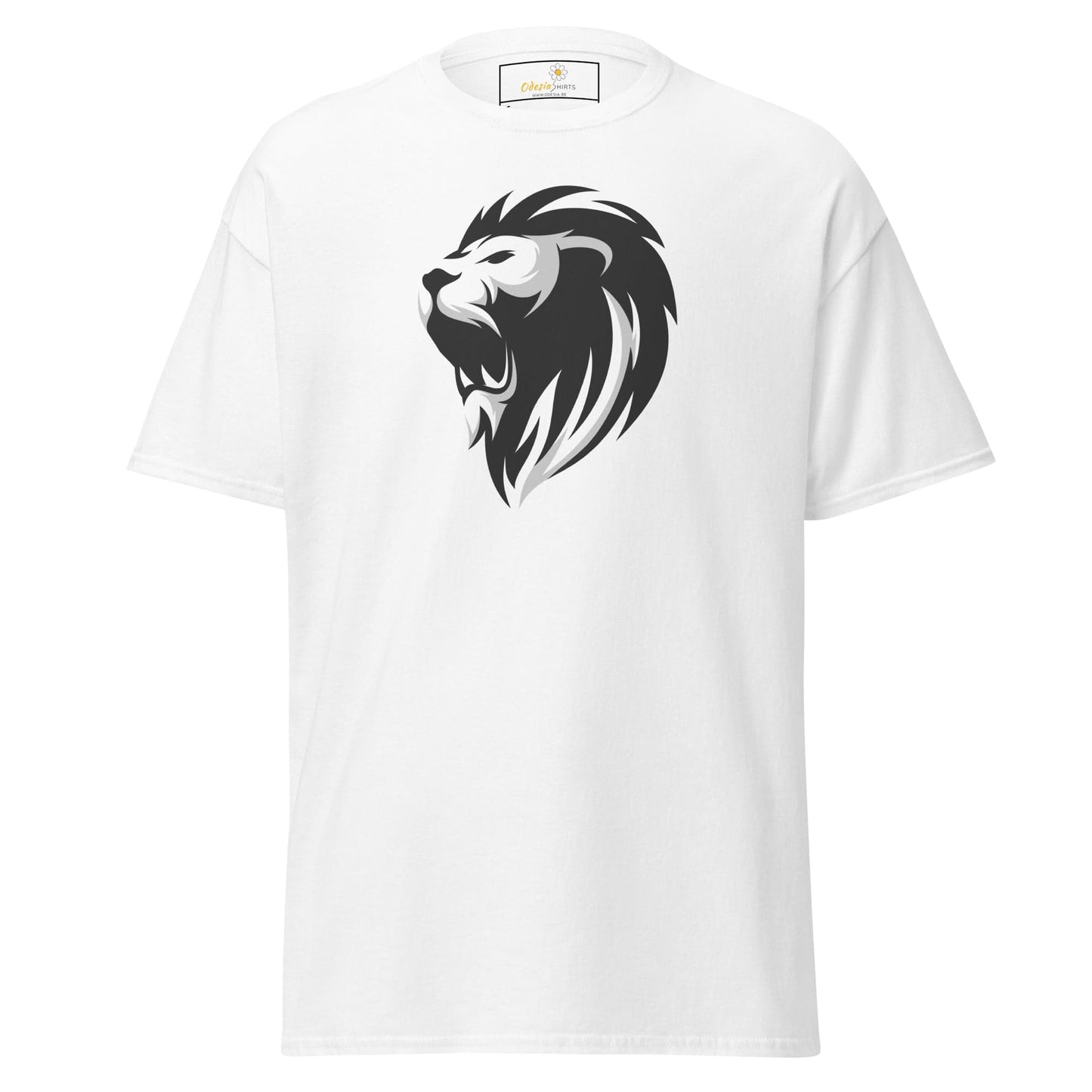 Unisex classic tee - WILD LIFE LION HEAD GREY - REGULAR - White / S