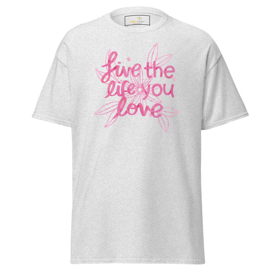 Unisex classic t-shirt - POSITIVE LIFE YOUR LIFE - REGULAR - Ash / S