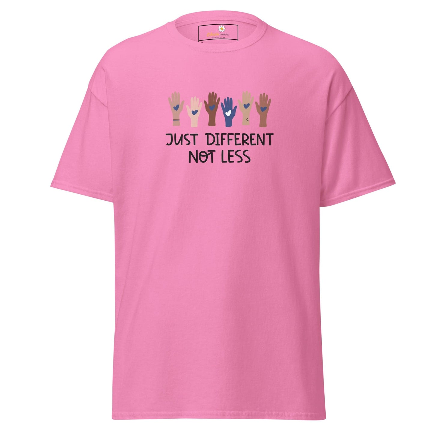 Unisex classic t-shirt - TEXT DIFFERENT NOT LESS - REGULAR - Azalea / S