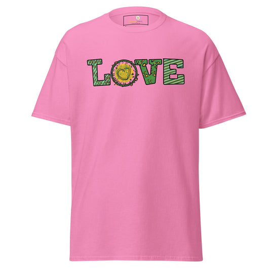 Unisex classic t-shirt - TEXT LOVE - REGULAR - Azalea / S