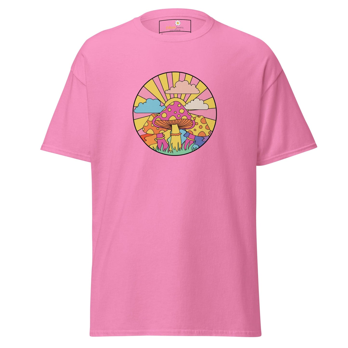 Unisex classic t-shirt - POSITIVE MYSTIC SUNNY MUSHROOMS - REGULAR - Azalea / S