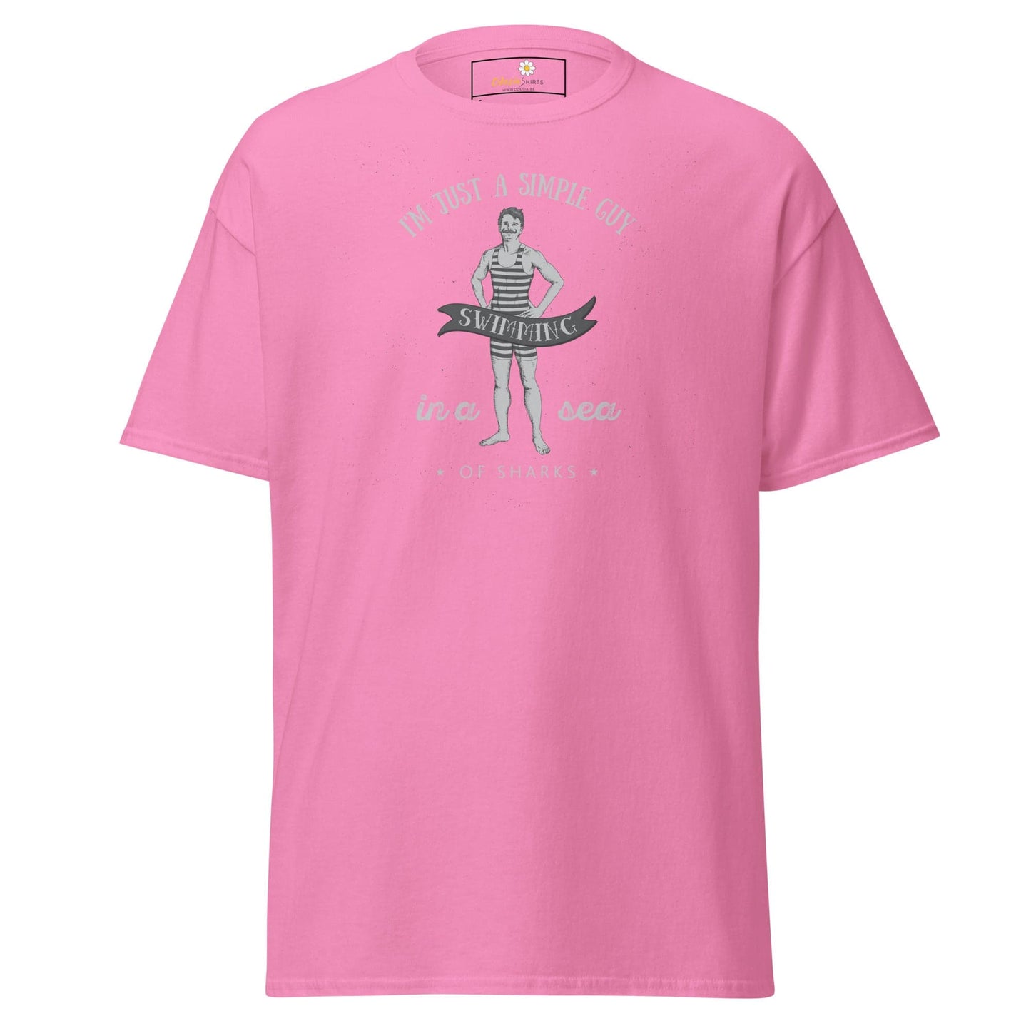 Unisex classic t-shirt - FUN SIMPLE GUY SEA SHARKS - REGULAR - Azalea / S