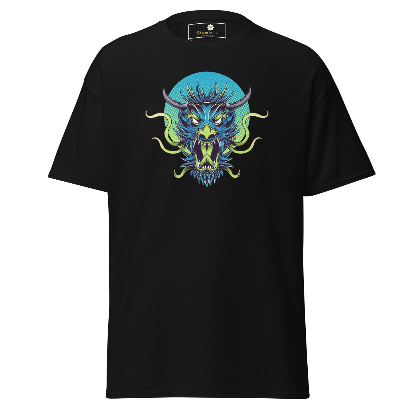 Black T-shirt with dragon graphic from T-SHIRT DESIGN TEE for Men and Women sizes S to XL