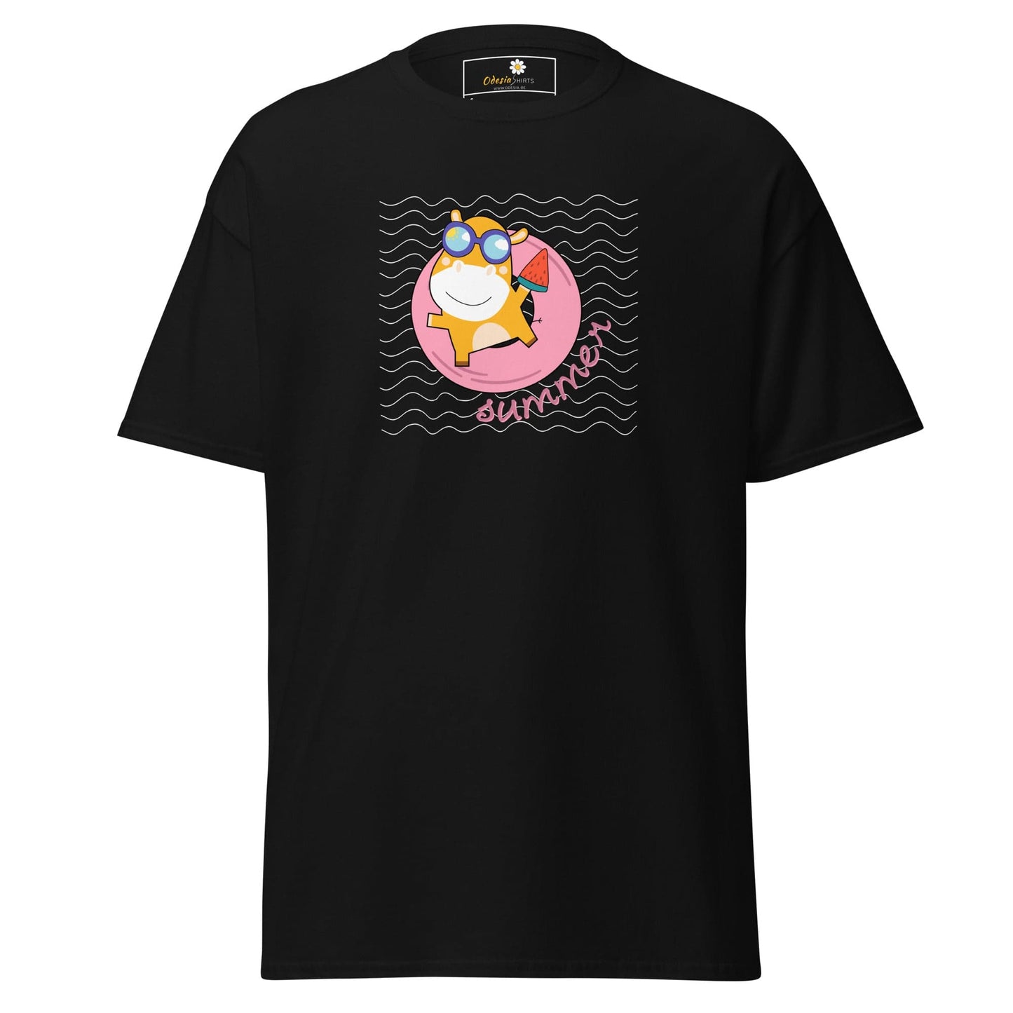 Black T-shirt with cartoon graphic from T-SHIRT DESIGN TEE collection for Men and Women