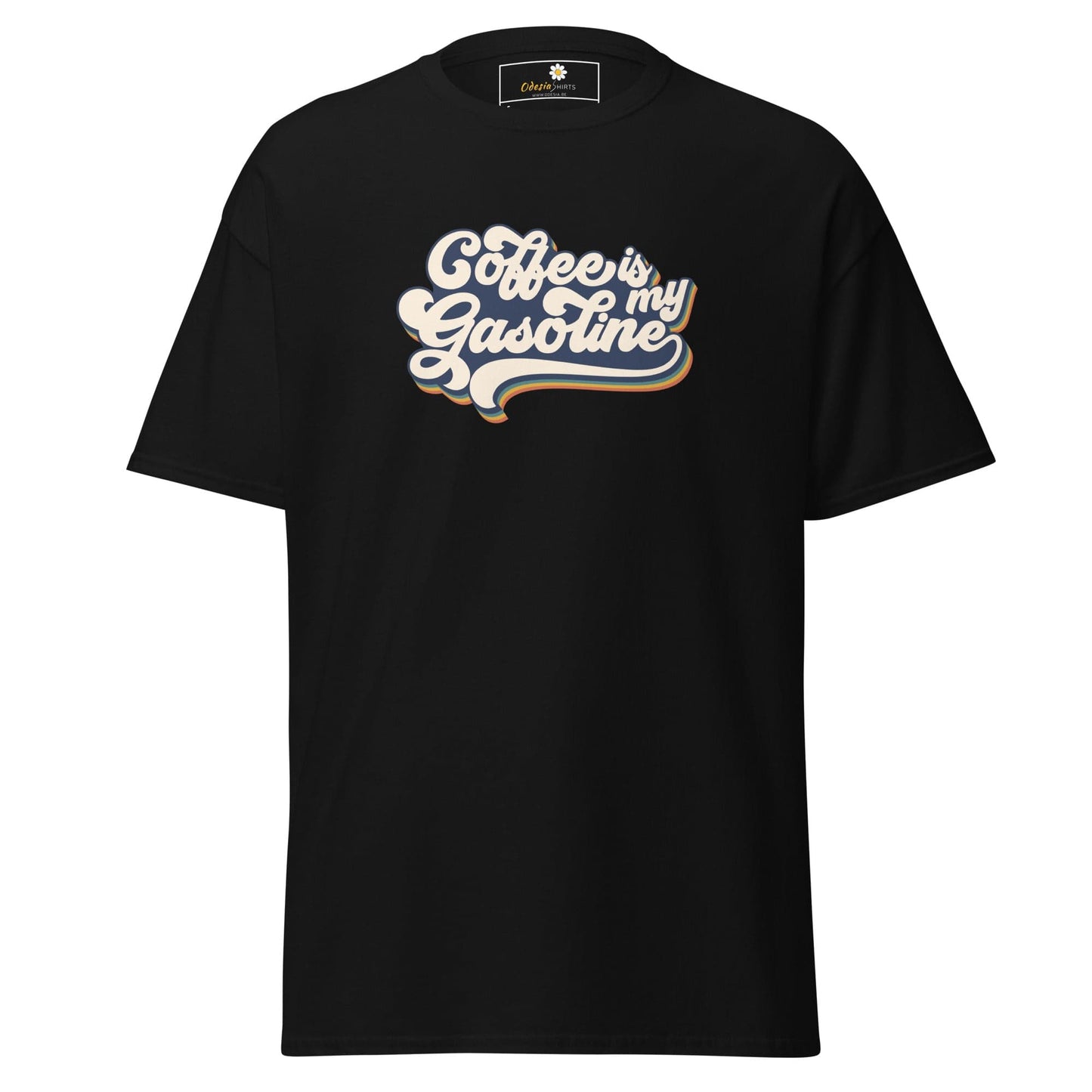 Unisex classic t-shirt - TEXT COFFEE IS MY GASEOLINE - REGULAR - Black / S
