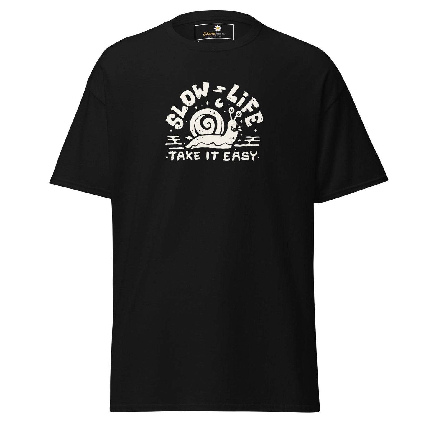 Unisex classic t-shirt - FUN SLOW LIFE EASY - REGULAR - Black / S