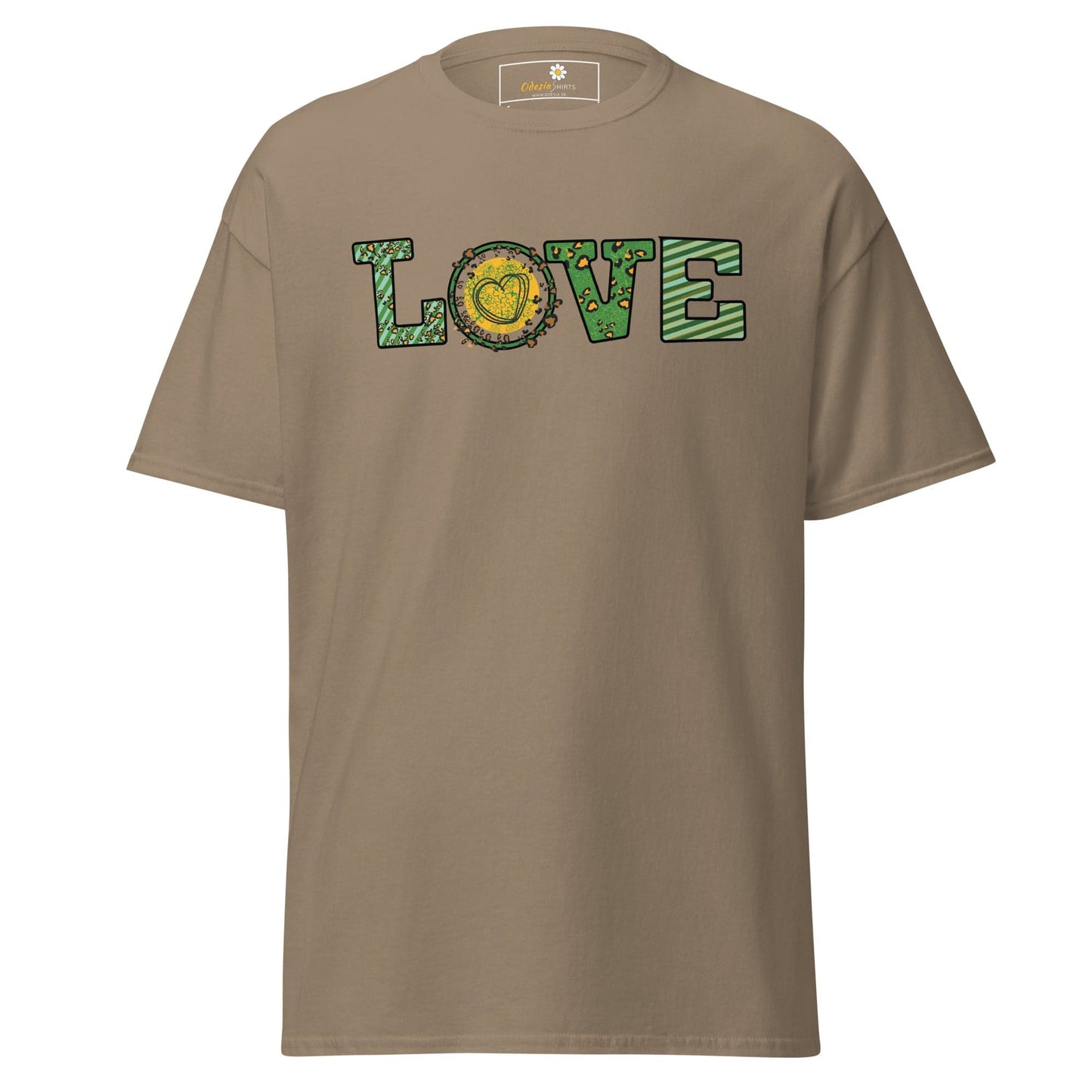 Unisex classic t-shirt - TEXT LOVE - REGULAR - Brown Savana / S