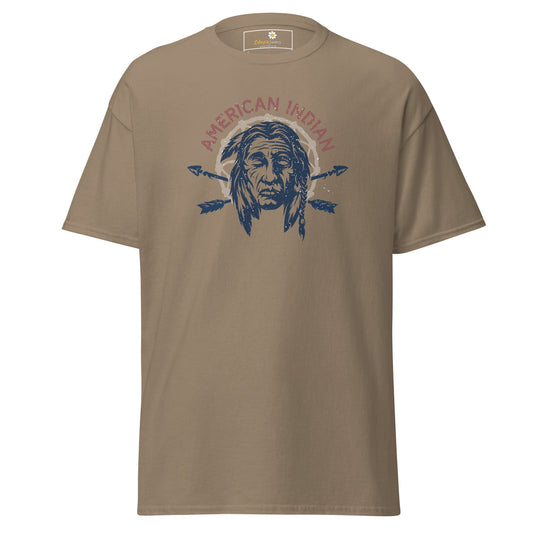 Unisex classic t-shirt - VINTAGE AMERICAN INDIAN - REGULAR - Brown Savana / S