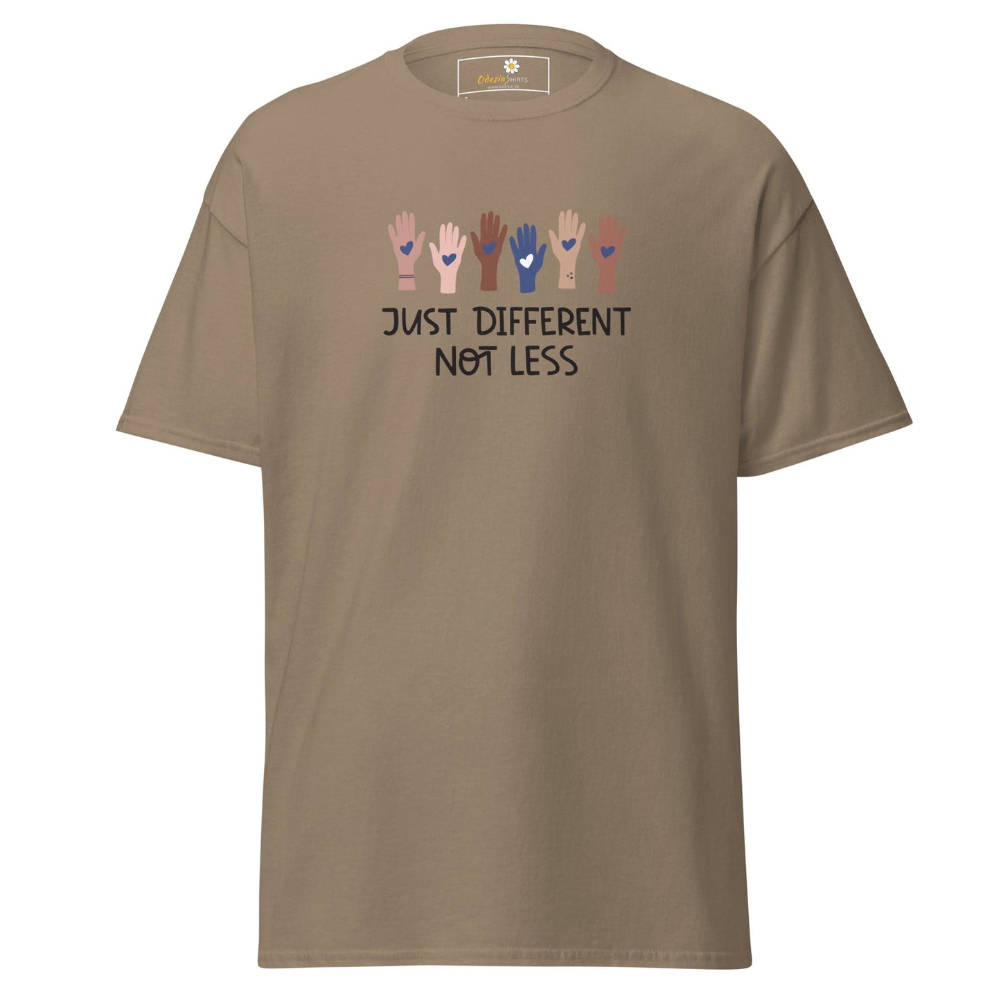 Unisex classic t-shirt - TEXT DIFFERENT NOT LESS - REGULAR - Brown Savana / S