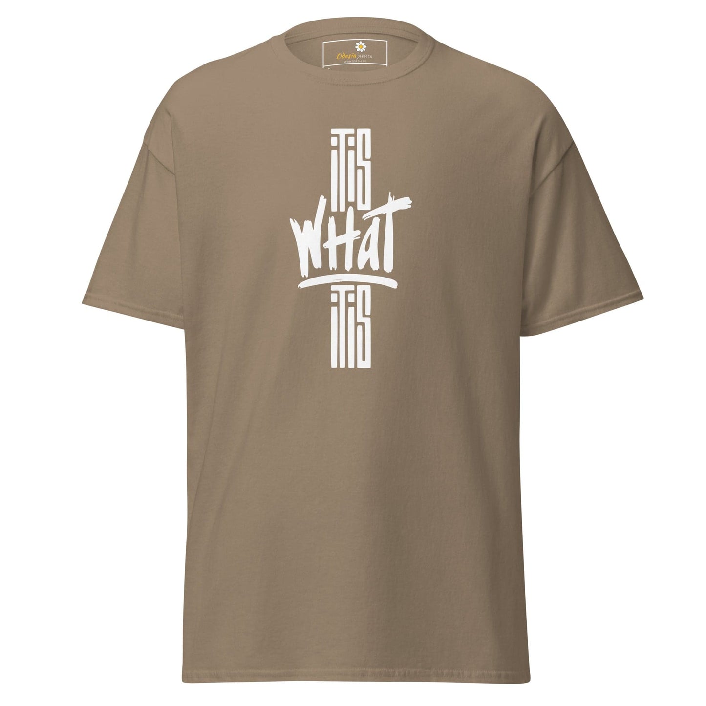 Unisex classic t-shirt - TEXT WHAT IT IS - REGULAR - Brown Savana / S