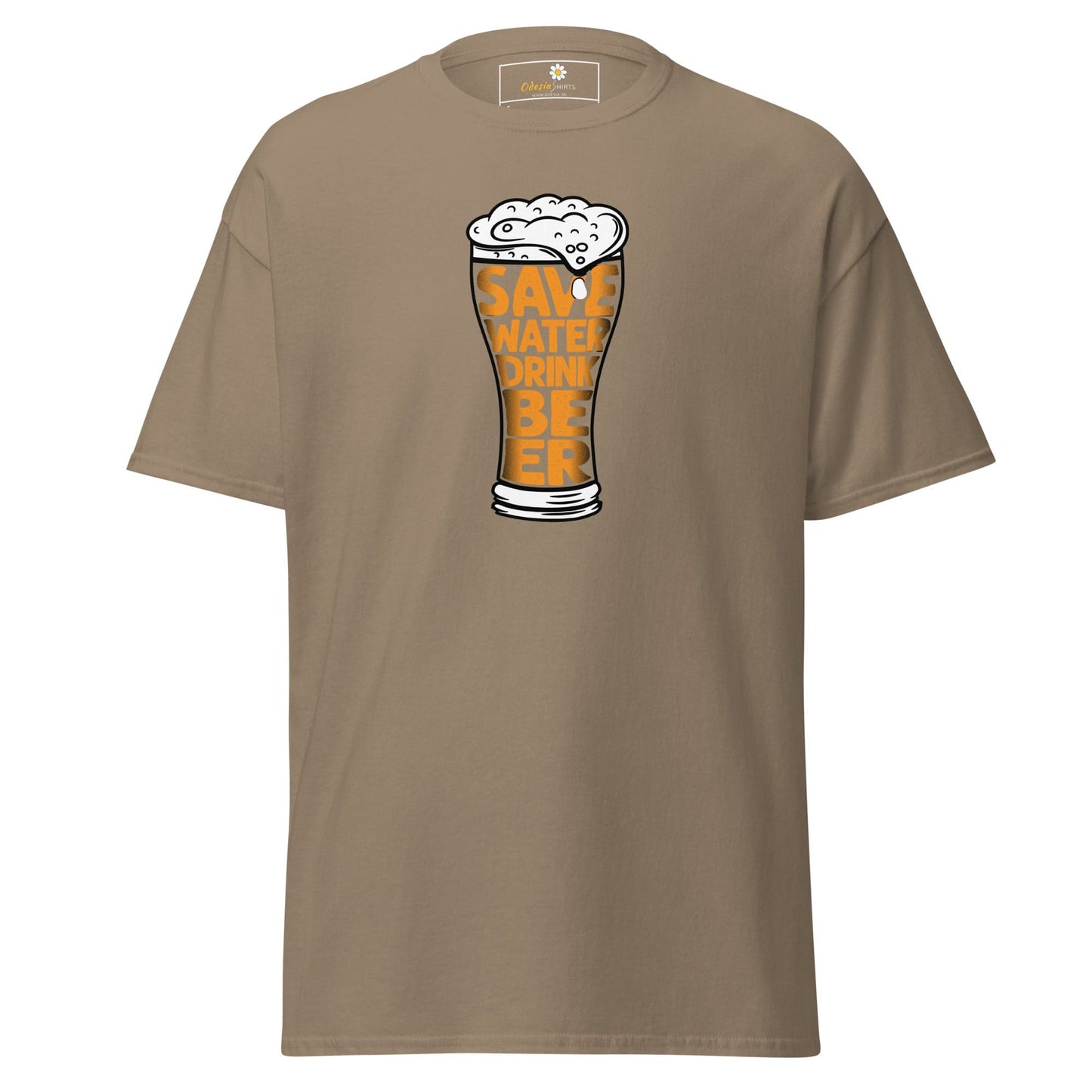 Unisex classic t-shirt - FUN SAVE WATER DRINK BEER - REGULAR - Brown Savana / S