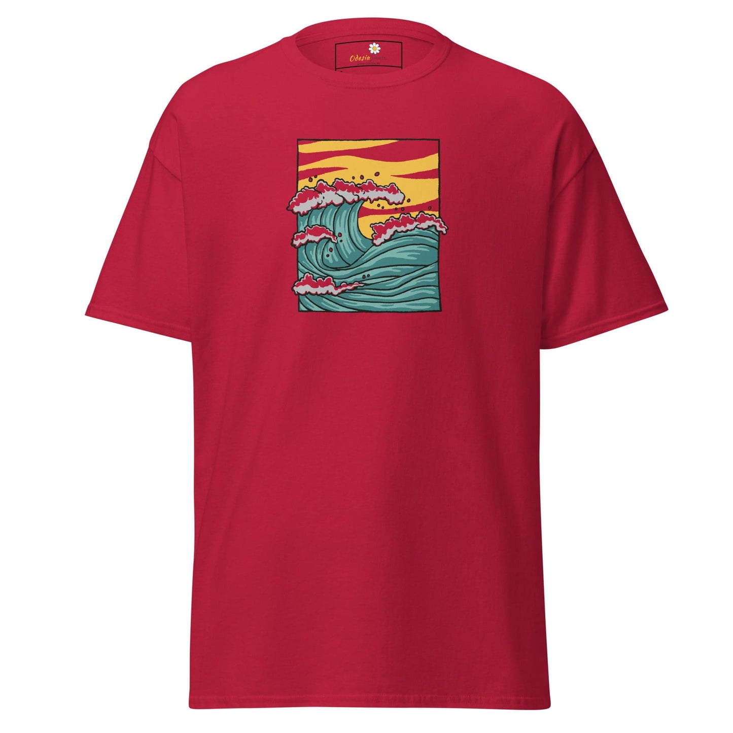 Unisex classic t-shirt - NATURE SEA WAVES - REGULAR - Cardinal / S