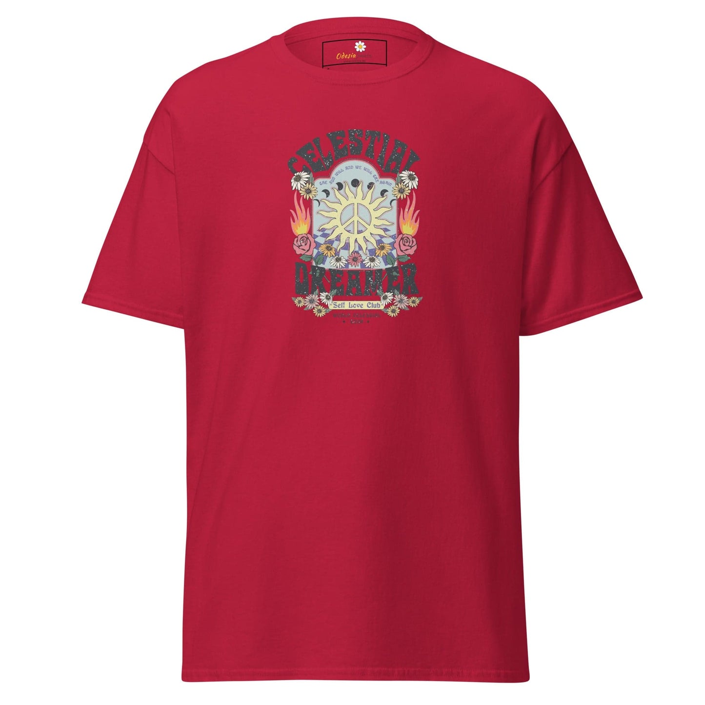 Unisex classic t-shirt - NATURE CELESTIAL FLOWERS - REGULAR - Cardinal / S