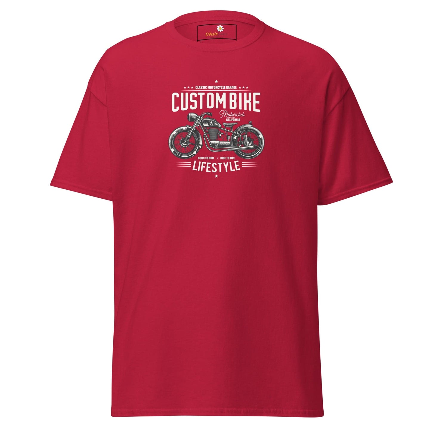 Unisex classic t-shirt - MOTOR CUSTOM BIKE - REGULAR - Cardinal / S