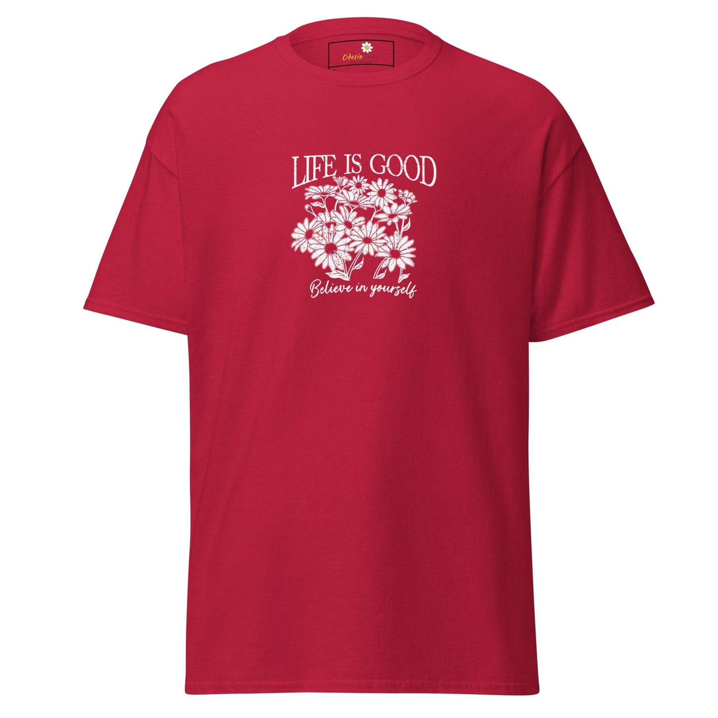 Unisex classic t-shirt - POSITIVE LIFE IS GOOD - REGULAR - Cardinal / S