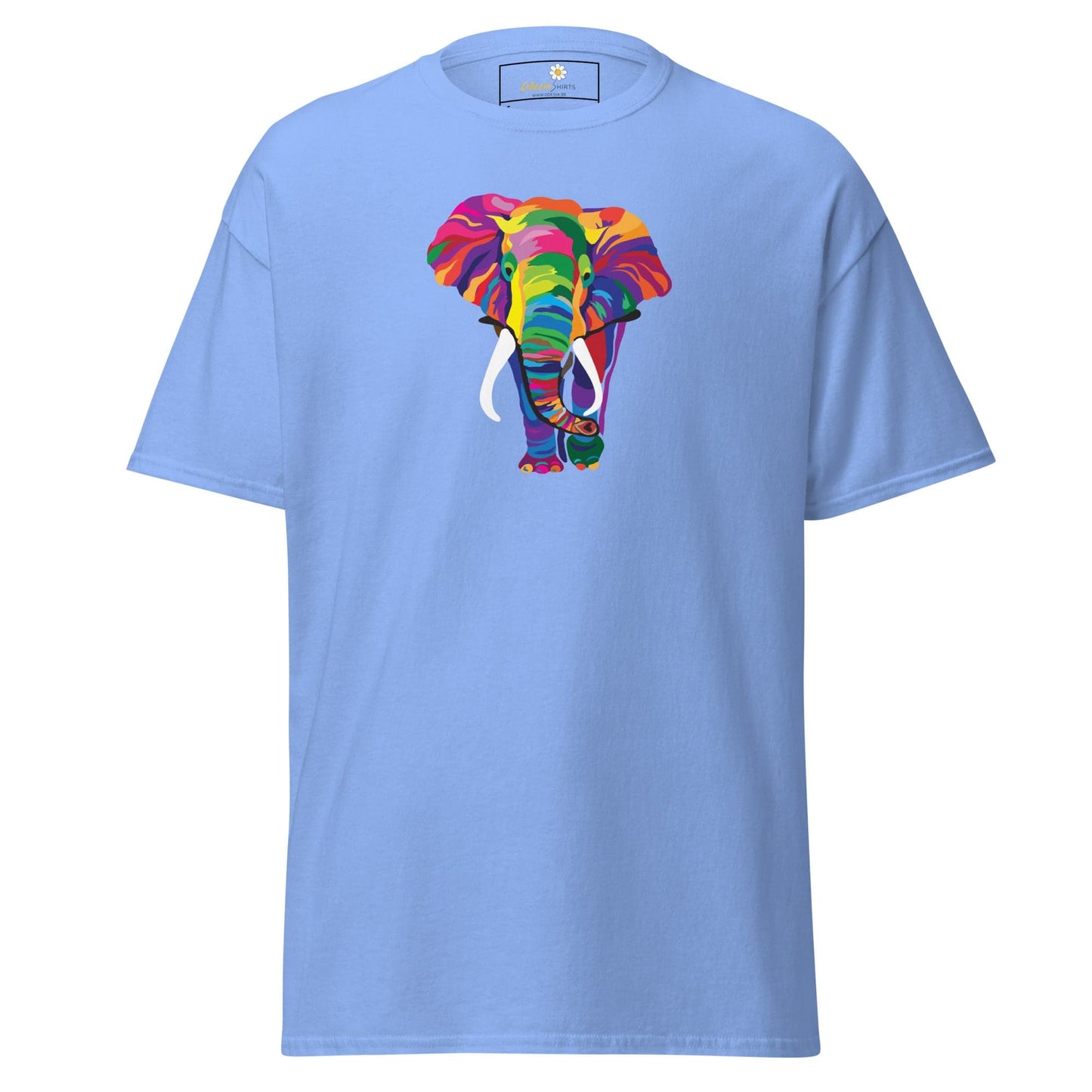 Unisex classic t-shirt - WILD LIFE ELEPHANT COLORFUL - REGULAR - Carolina Blue / S