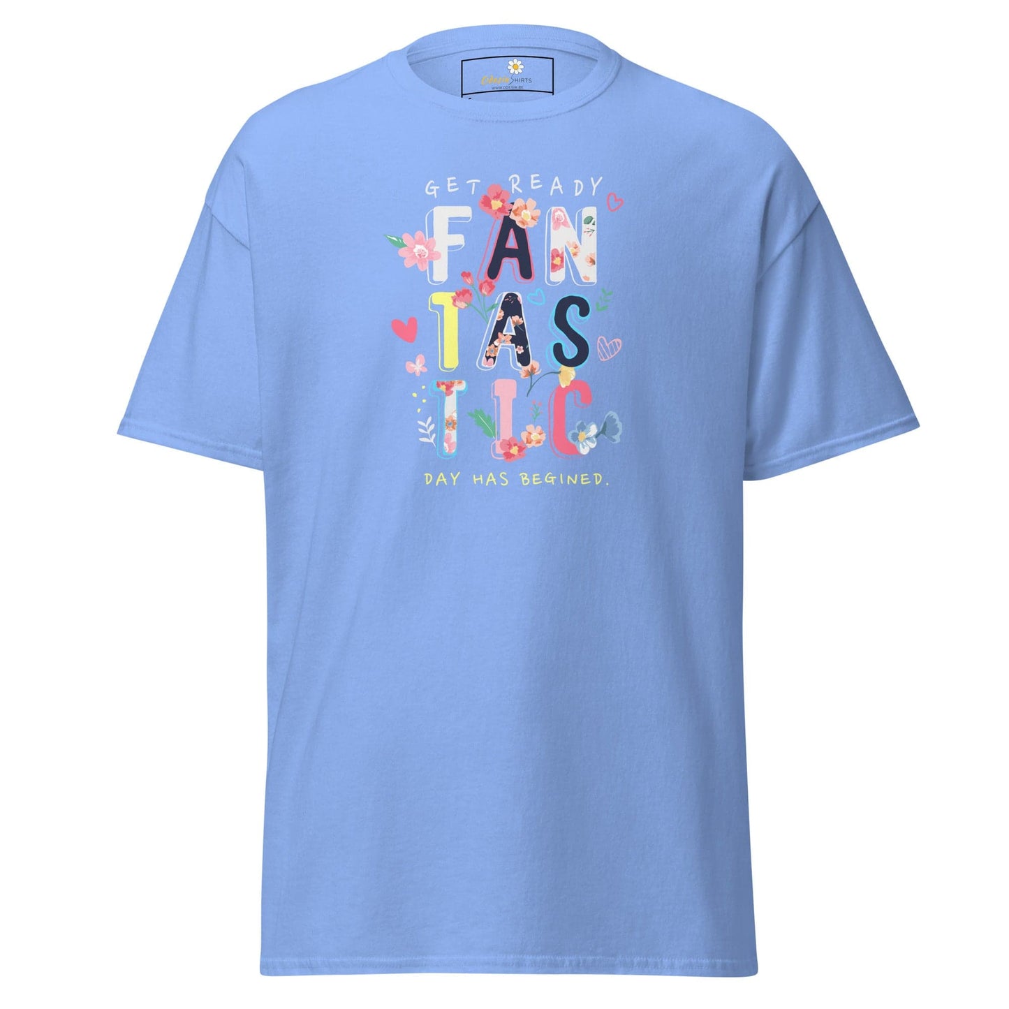 Unisex classic t-shirt - TEXT FANTASTIC DAY - REGULAR - Carolina Blue / S