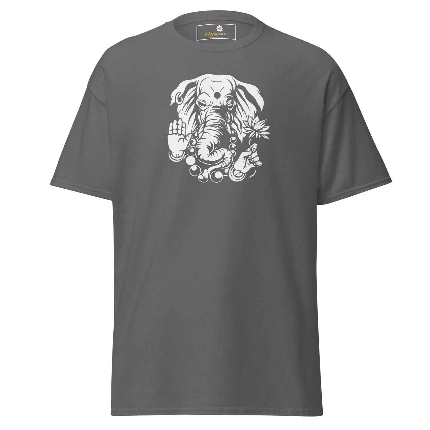 Gray T-shirt with elephant graphic from T-SHIRT DESIGN TEE for Men and Women in S to XL