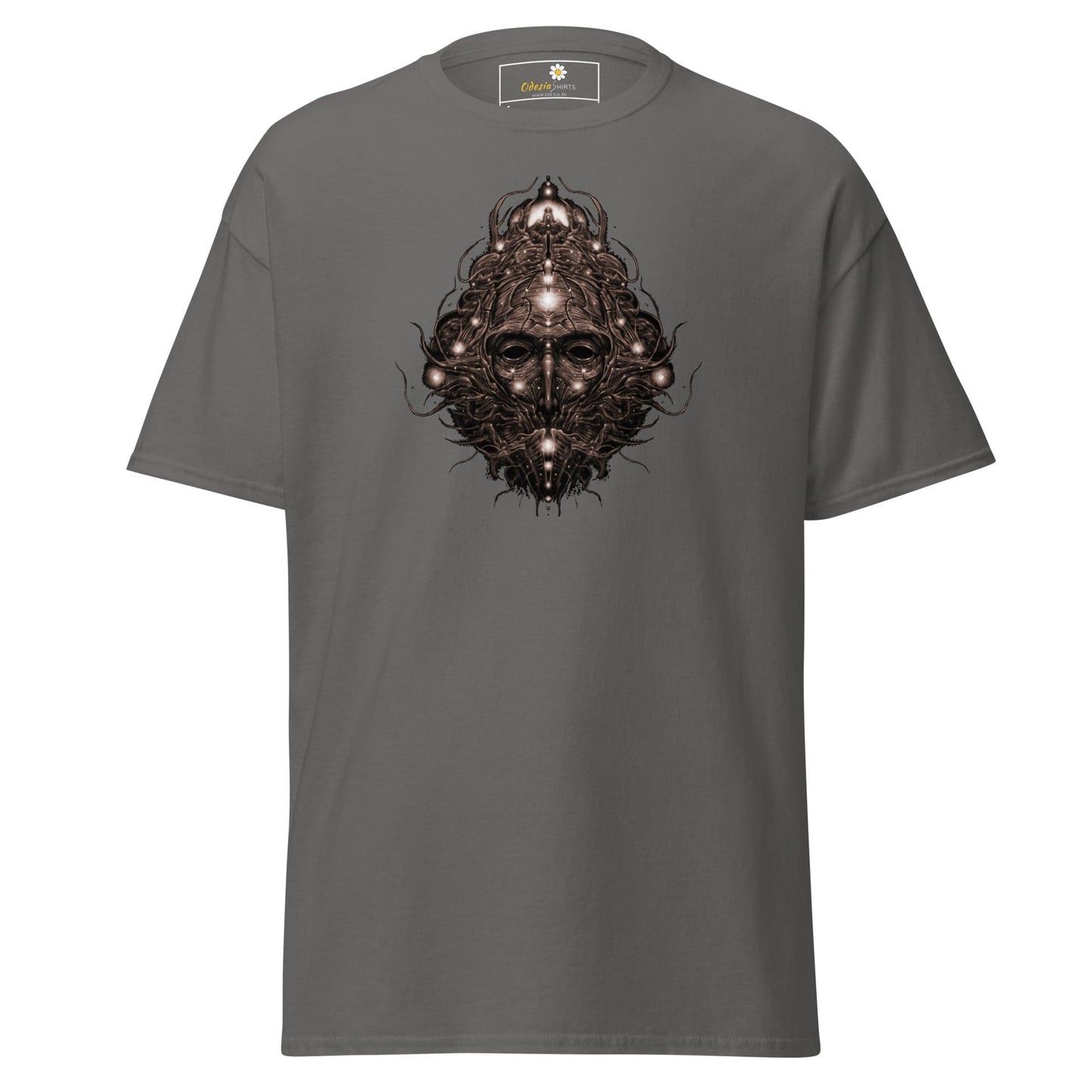 Gray T-shirt with a face graphic from the T-Shirt Design Tee collection for men and women