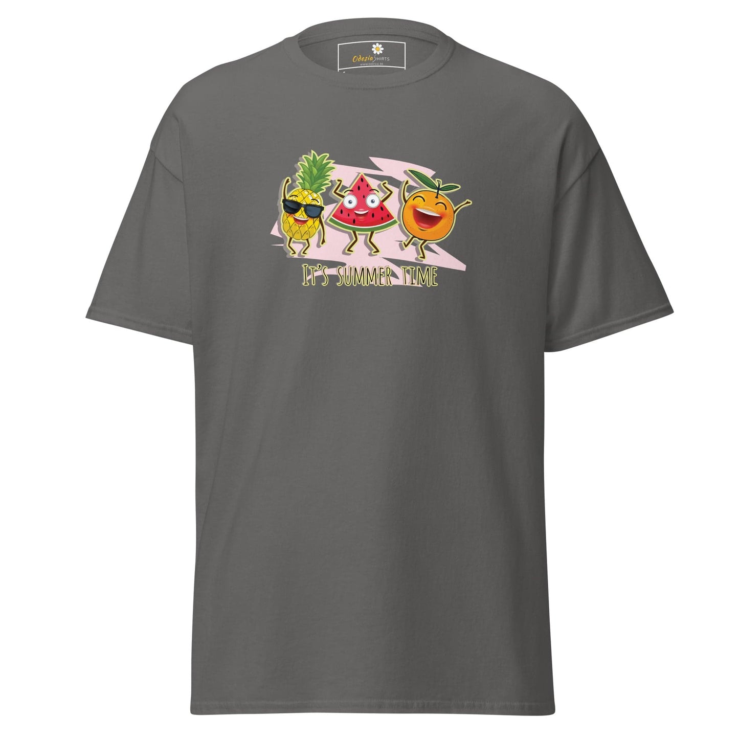 Unisex classic t-shirt - ORGANIC FRUIT SMILING - REGULAR - Charcoal / S