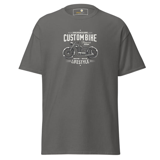 Unisex classic t-shirt - MOTOR CUSTOM BIKE - REGULAR - Charcoal / S