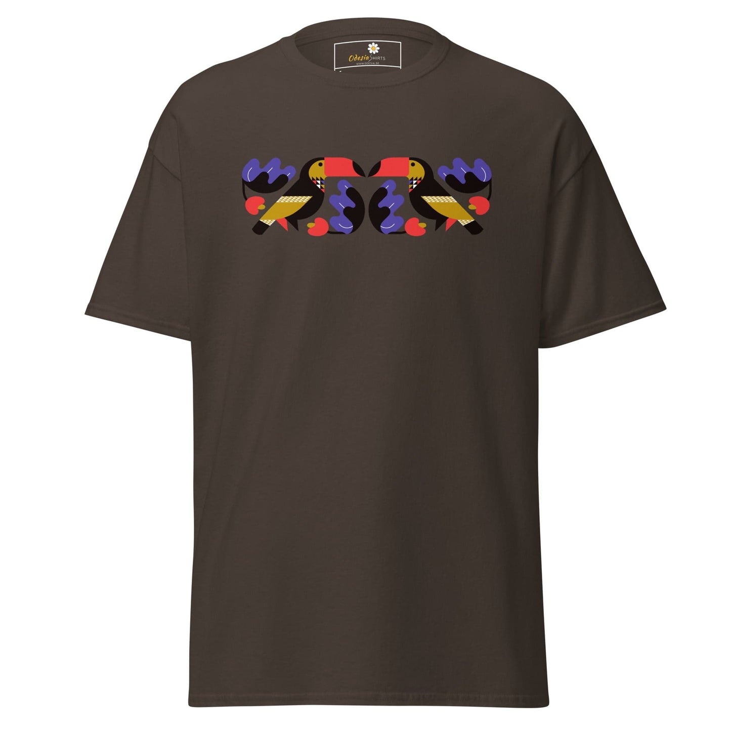 Unisex classic t-shirt - WILD LIFE TOUCAN MIRROR - REGULAR - Dark Chocolate / S