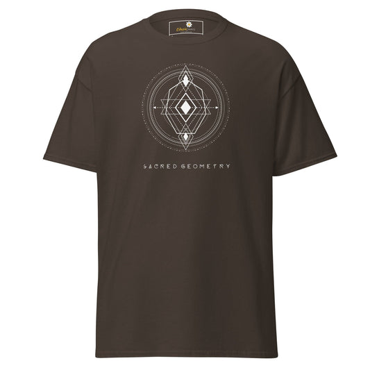 Brown T-shirt with geometric design from T-SHIRT DESIGN TEE for Men and Women