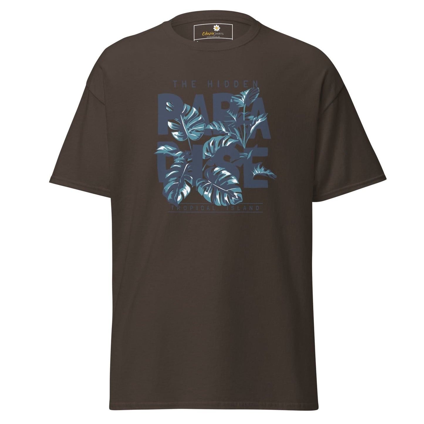 Unisex classic t-shirt - SUMMER HIDDEN PARADISE - REGULAR - Dark Chocolate / S