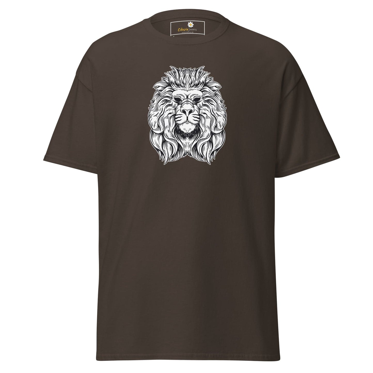 Unisex classic t-shirt - WILD LIFE LION HEAD - REGULAR - Dark Chocolate / S
