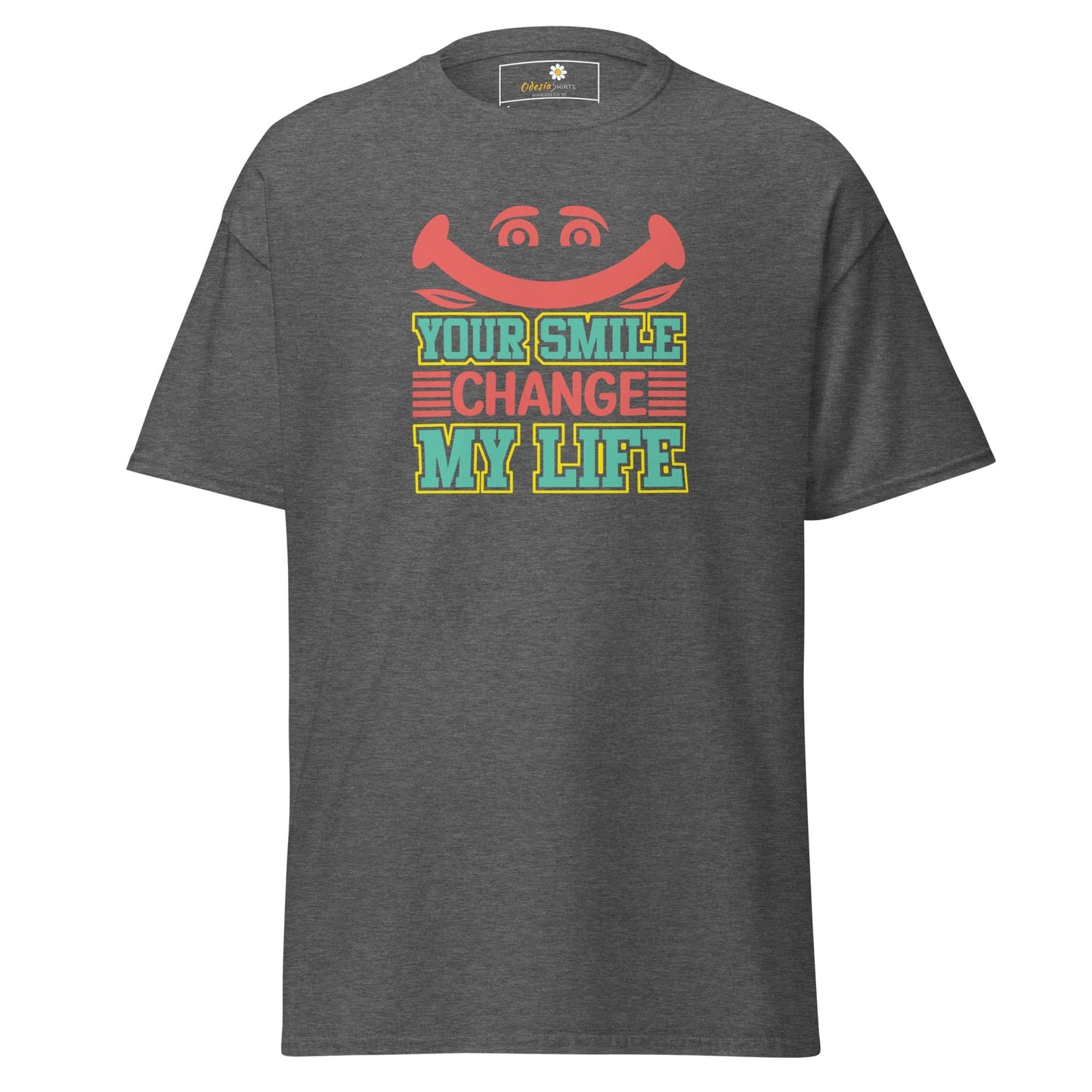 Unisex classic t-shirt - TEXT YOUR SMILE CHANGE - REGULAR - Dark Heather / S