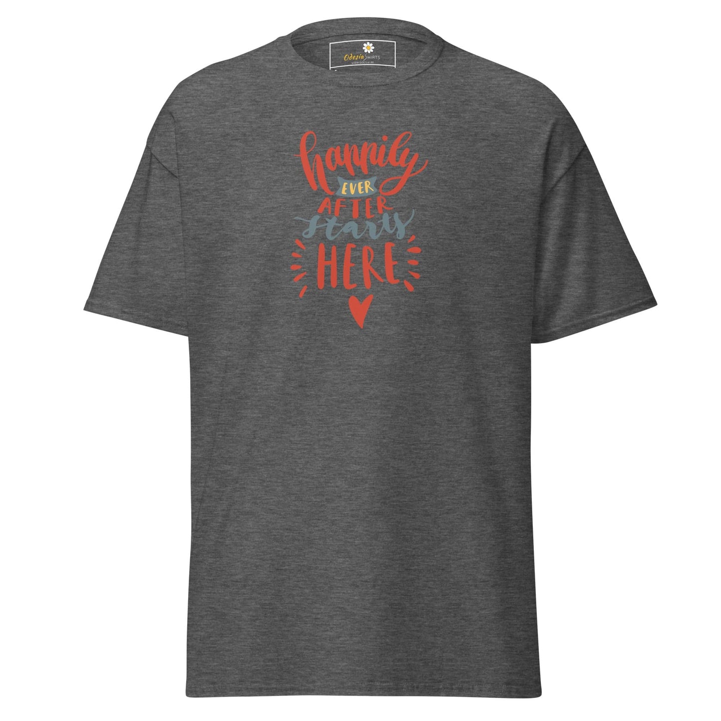 Unisex classic t-shirt - TEXT HAPPILY EVER AFTER - REGULAR - Dark Heather / S