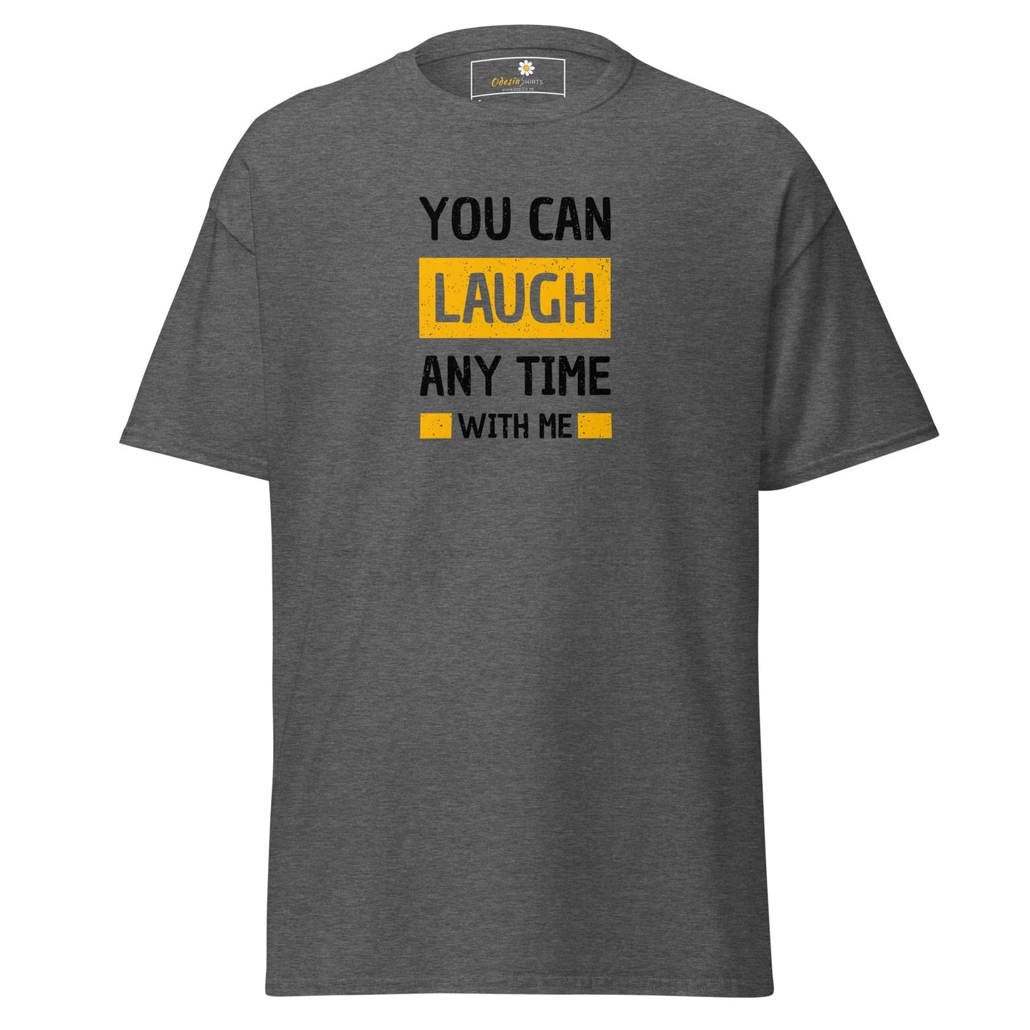 Unisex classic t-shirt - FUN TEXT YOU CAN LAUGH - REGULAR - Dark Heather / S