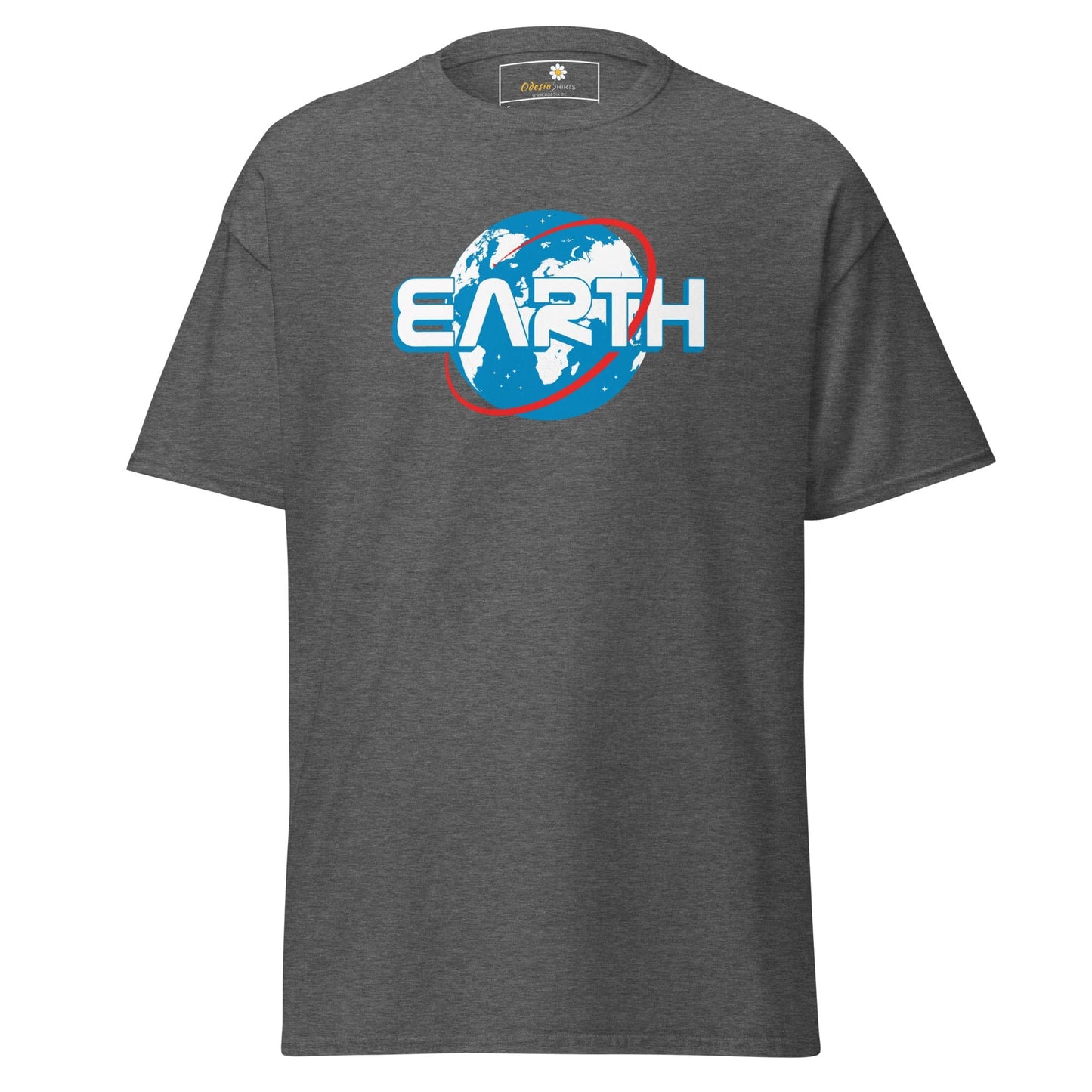 Unisex classic t-shirt - SPACE ASTRONAUT EARTH - REGULAR - Dark Heather / S