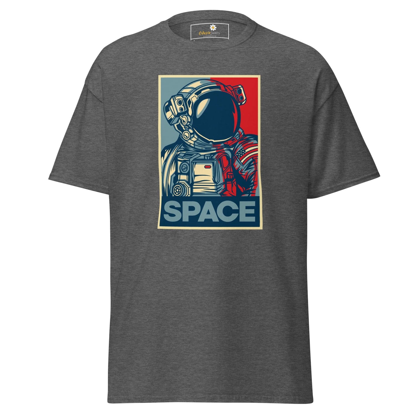 Gray T-shirt with astronaut graphic from T-SHIRT DESIGN TEE for Men and Women