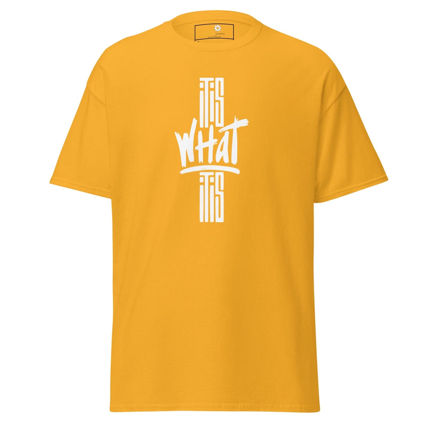 Unisex classic t-shirt - TEXT WHAT IT IS - REGULAR - Gold / S