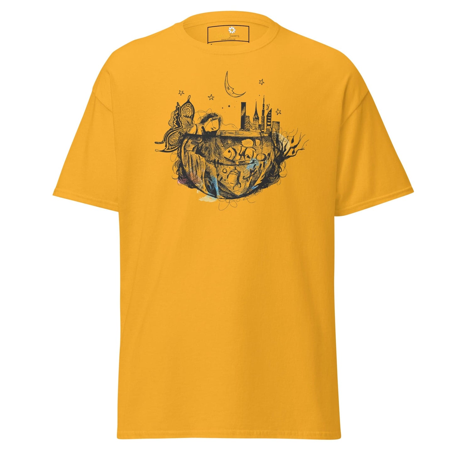 Unisex classic t-shirt - FANTASY GIRL FISHBOWL - REGULAR - Gold / S