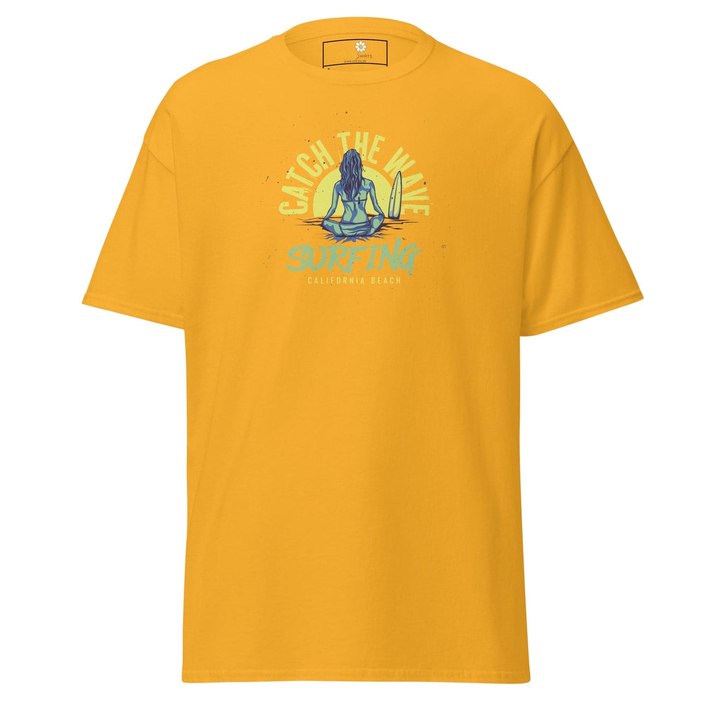 Unisex classic t-shirt - SUMMER SURFING LADY - REGULAR - Gold / S
