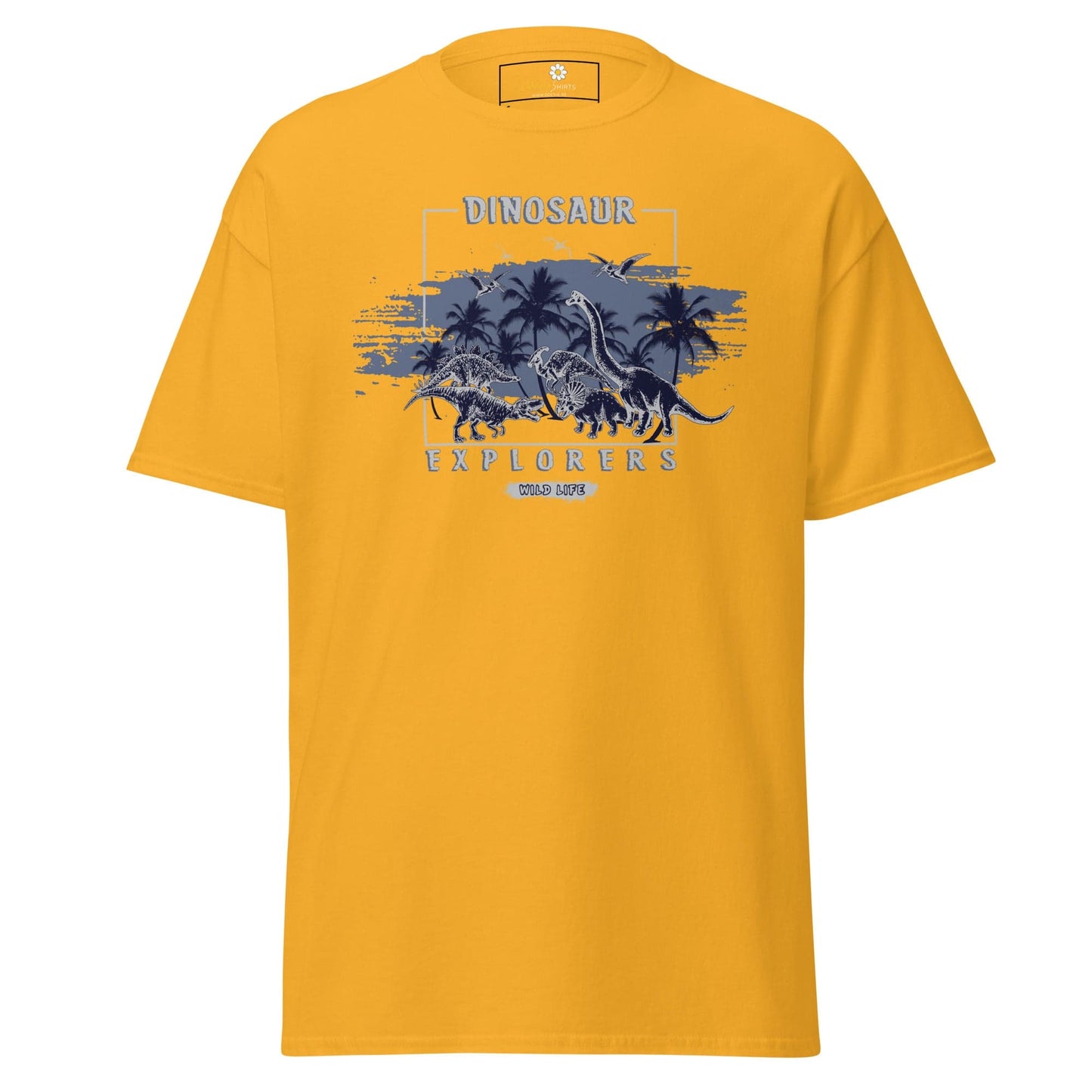 Unisex classic t-shirt - WILD LIFE DINOSAURUS - REGULAR - Gold / S
