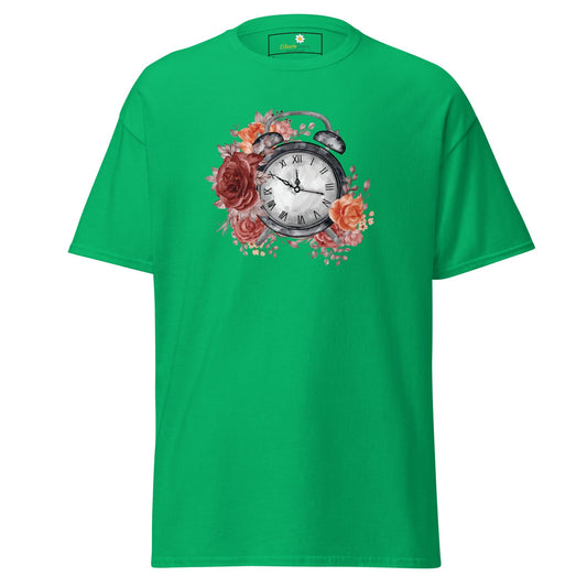 Unisex classic t-shirt - FANTASY CLOCK TIME FLOWERS - REGULAR - Irish Green / S