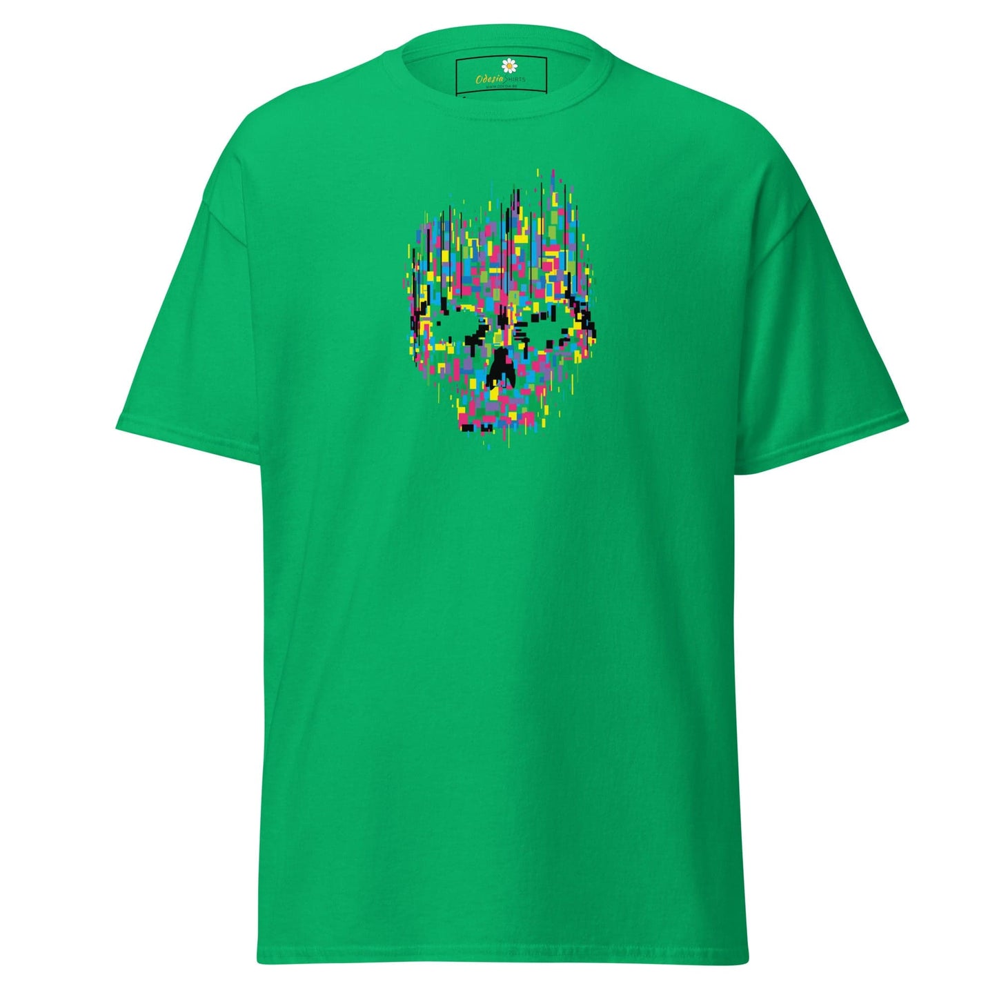 Unisex classic t-shirt - SKULL COLORFUL CUBES - REGULAR - Irish Green / S
